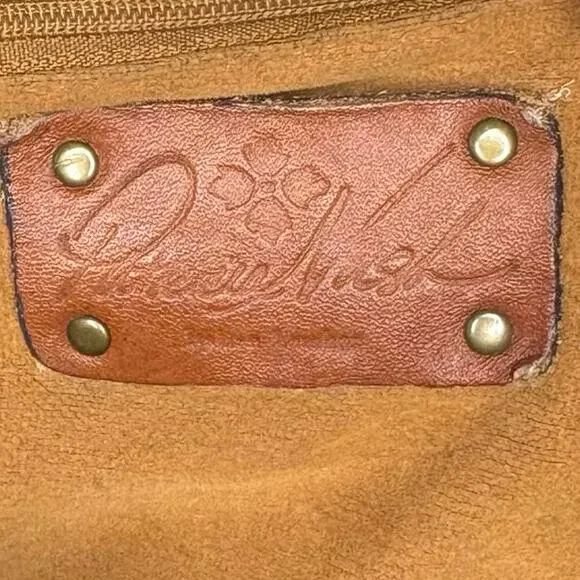 Patricia Nash Leather Studded Messenger Shoulder Bag Camel - Picture 7 of 16